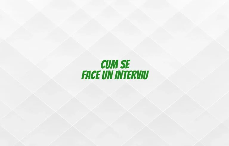 cum se face un interviu