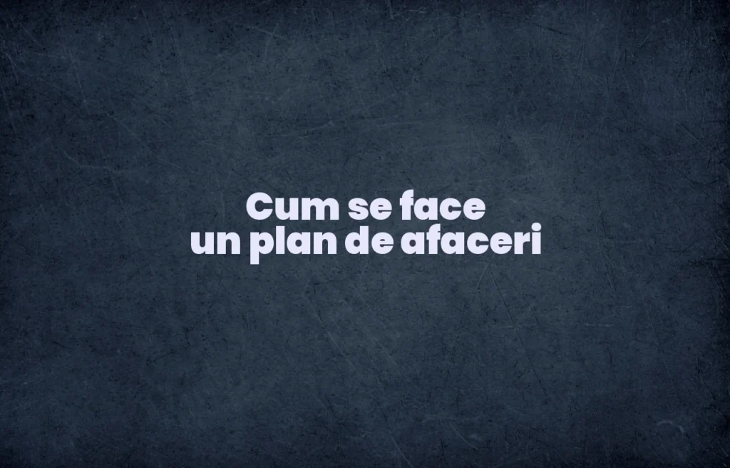 cum se face un plan de afaceri