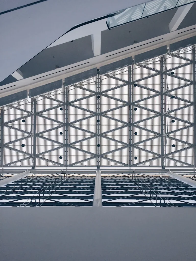 worm's-view photo of gray structure